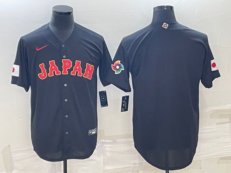 Men 2023 World Cub Japan Blank Black Nike MLB Jersey2->more jerseys->MLB Jersey